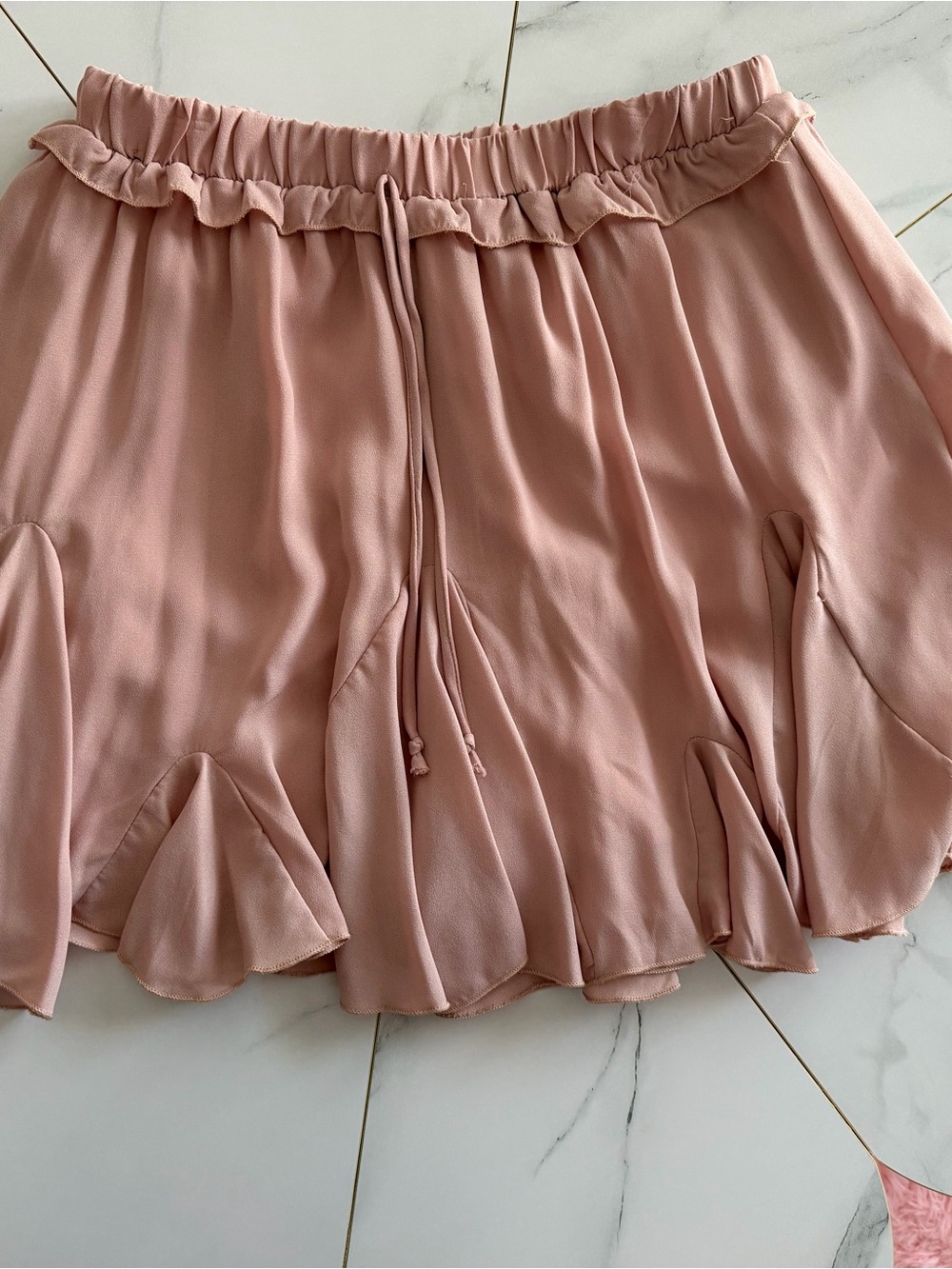 Soft‎ Blush Ruffle Mini Skirt